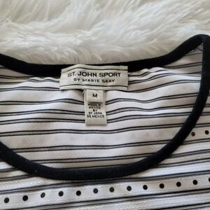 St John By Marie Gray Crew Neck Short Sleeve Shimmering Top Size Medium